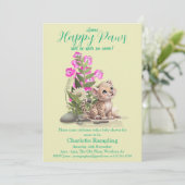 Little Leopard on Pale Bud Baby Shower Invitation 招待状 (スタンド正面)