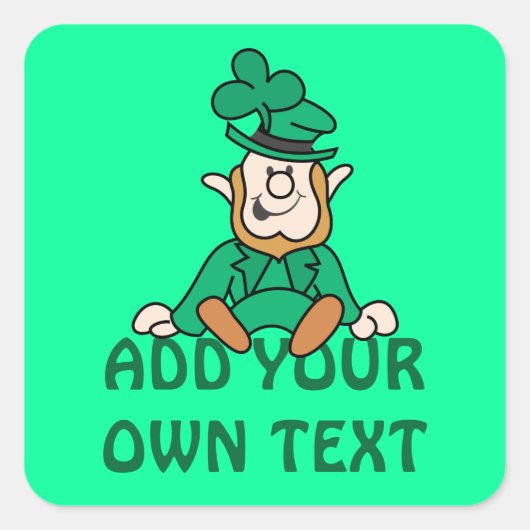Little Leprechaun – 独自の文字を追加 スクエアシール (正面)