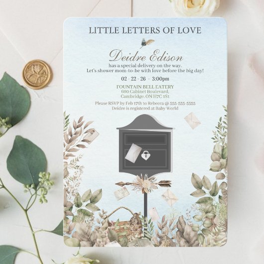 Little Letters Of Love Baby Shower Invitation 招待状