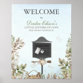 Little Letters OF Love Baby Shower Welcome Sign ポスター (正面)