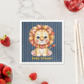 Little Lion Boy Baby Shower スタンダードカクテルナプキン (インサイチュ)