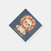 Little Lion Boy Baby Shower スタンダードカクテルナプキン (角)