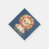 Little Lion Boy Baby Shower スタンダードカクテルナプキン (角)