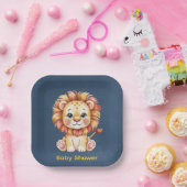 Little Lion Boy Baby Shower ペーパープレート (パーティー)