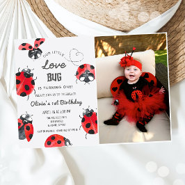 Little Love Bug 1st Birthdayパーティー写真 招待状