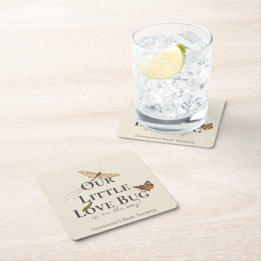 Little Love Bug Baby 男女兼用 Shower スクエアペーパーコースター (インサイチュ)