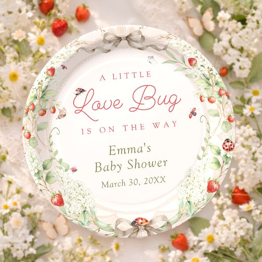 Little Love Bug Baby Shower ペーパープレート