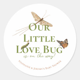 Little Love Bug Baby Shower ラウンドシール