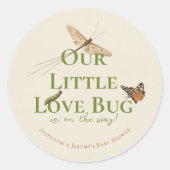 Little Love Bug Baby Shower ラウンドシール (正面)