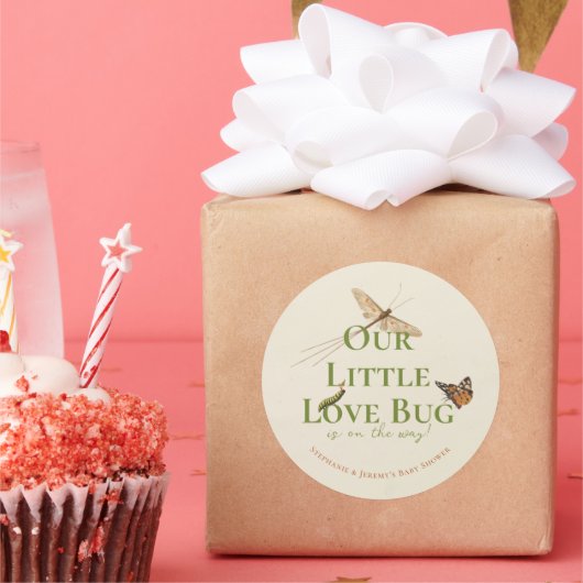 Little Love Bug Baby Shower ラウンドシール (パーティー)