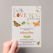 Little Love Bug Baby Shower Butterfly アクリル招待状 (インサイチュ (ポータブル))