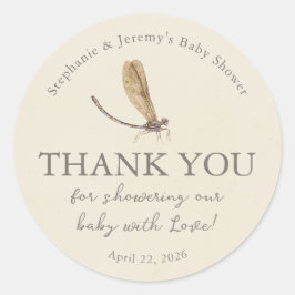 Little Love Bug Baby Shower Classic Round Sticker ラウンドシール