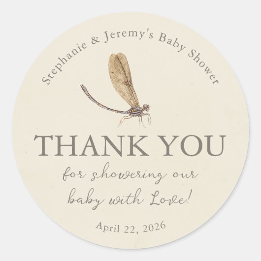 Little Love Bug Baby Shower Classic Round Sticker ラウンドシール (正面)