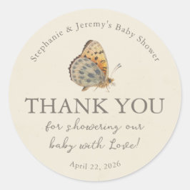 Little Love Bug Baby Shower Classic Round Sticker ラウンドシール