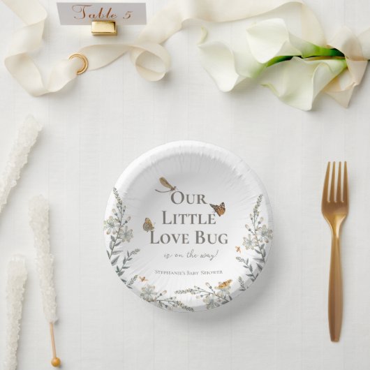 Little Love Bug Baby Shower Gender Neutral ペーパーボウル (ウェディング)