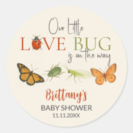 Little Love Bug Baby Shower Sticker ラウンドシール