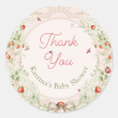 Little Love Bug Baby Shower Thank You ラウンドシール (正面)