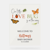Little Love Bug Baby Shower Welcome アクリルサイン (正面)