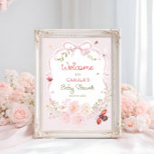 Little Love Bug Bloom Baby Shower Welcome  ポスター