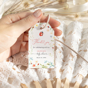 Little Love Bug Garden Baby Shower Thank You ギフトタグ
