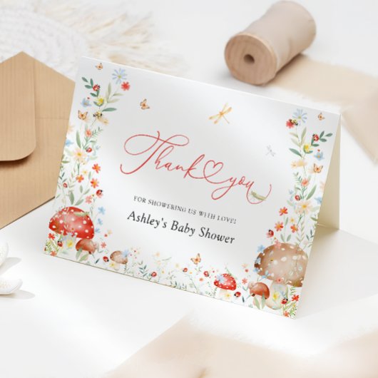 Little Love Bug Garden Baby Shower Thank You サンキューカード