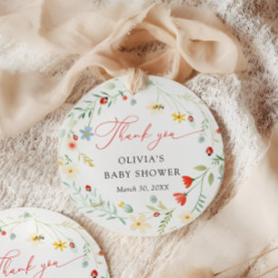 Little Love Bug Garden Baby Shower Thank you フェイバータグ