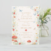 Little Love Bug Girl Baby Shower 招待状 (スタンド正面)