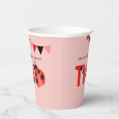 Little Love Bug is Turning Two Ladybug Paper Cups 紙コップ (右)