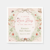 Little Love Bug Ladybug Baby Shower  スタンダードカクテルナプキン (正面)