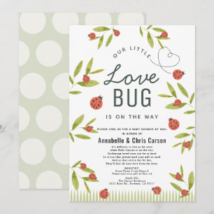 Little Love Bug Ladybug Baby Shower by Mail 招待状