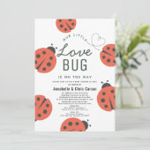Little Love Bug Ladybug Baby Shower by Mail 招待状 (スタンド正面)