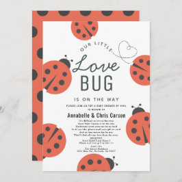 Little Love Bug Ladybug Baby Shower by Mail 招待状