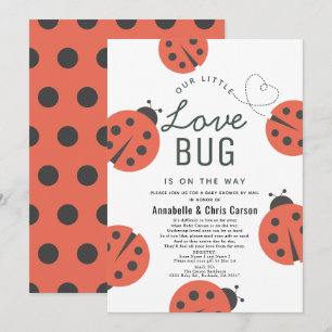 Little Love Bug Ladybug Baby Shower by Mail 招待状