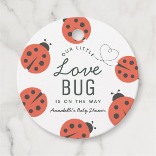 Little Love Bug Ladybug Baby Shower Thank You フェイバータグ