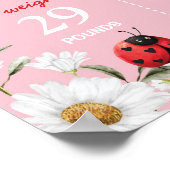 Little Love Bug Ladybug Birthday Milestone Sign ポスター (角)