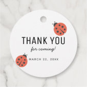 Little Love Bug Ladybug Leaf赤ちゃんシャワーありがとう フェイバータグ (裏面)