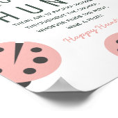 Little Love Bug Ladybug Pink Baby Pacifier Hunt ポスター (角)