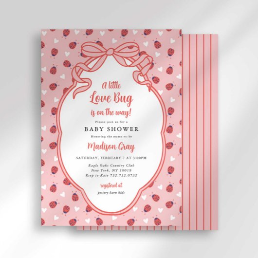 Little Love Bug on the Way Baby Shower招待状 招待状
