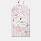 Little Love Bug Pink Bow Baby Shower Thank you ギフトタグ (正面)