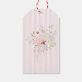 Little Love Bug Pink Bow Baby Shower Thank you ギフトタグ (裏面)