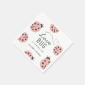 Little Love Bug Pink Ladybug Birthday Napkins スタンダードカクテルナプキン (角)