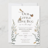 Little Love Bug QR Code Baby Shower Invitation 招待状 (正面)