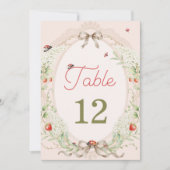 Little Love Bug Rustic Vintage Table Number (正面)