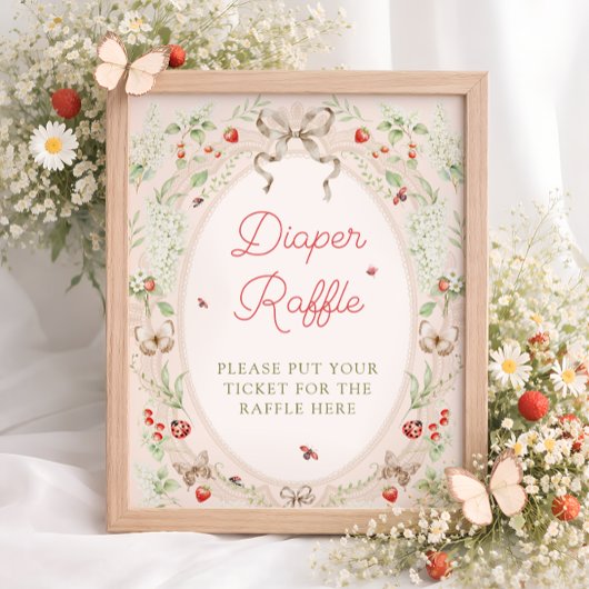 Little Love Bug Strawberry Diaper Raffle ポスター