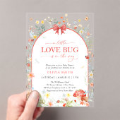 Little Love Bug Wildflower Baby Shower アクリル招待状 (インサイチュ (ポータブル))