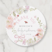 Little Love Bug Wildflower Baby Shower Thank you フェイバータグ (正面)