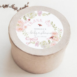 Little Love Bug Wildflower Baby Shower Thank you ラウンドシール