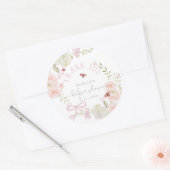 Little Love Bug Wildflower Baby Shower Thank you ラウンドシール (封筒)
