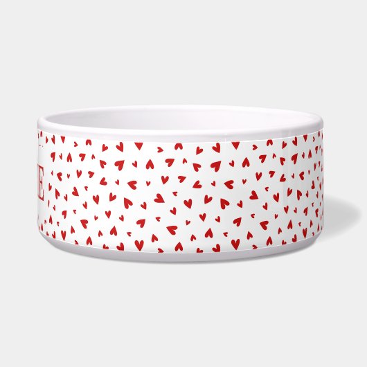Little Love Hearts Pattern - Personalised Pet Bowl ボウル (右)