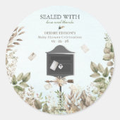 Little Love Letters Baby Shower Stickers ラウンドシール (正面)